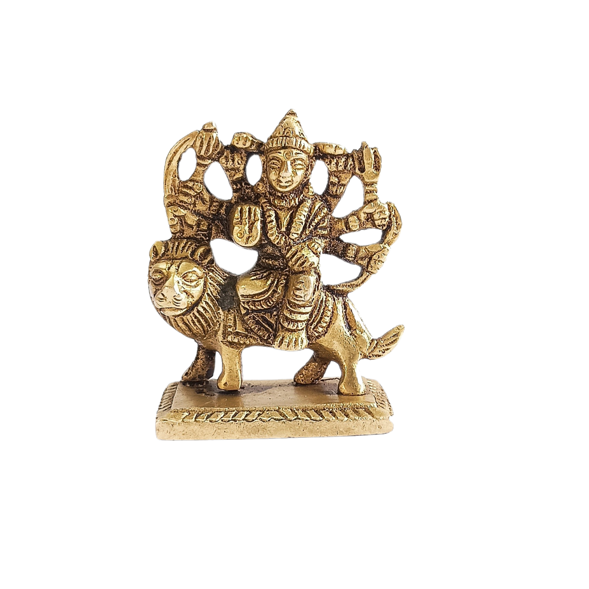 Durga Mata Brass (Pital) Murti - Durga Devi Statue - Goddess Durga Mata Murti - Sherawali Mata Idol - Pital Murti (Brass) For Pooja, Decoration & Gifts