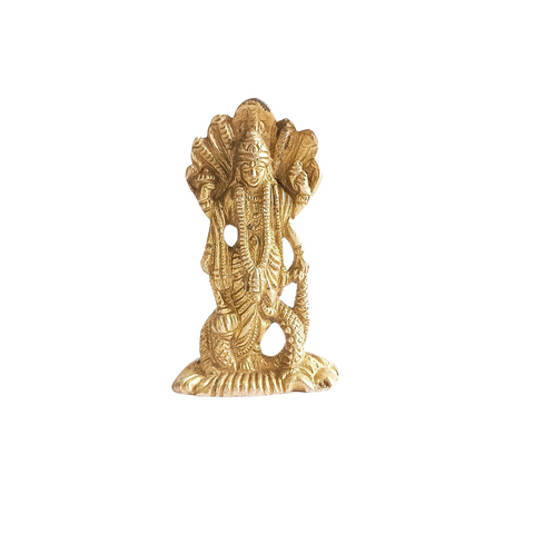 Shree Narayan Brass (Pital) Murti - Lord Vishnu Narayan Idol- God Shri Vishnu Stand On Anant Naag- Pital Murti (Brass) For Pooja, Decoration & Gifts