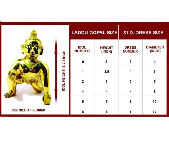 Laddu Gopal Dress -Ladoo Gopal Poshak-Krishna Dress- Kanhaiya Ji-Kanha Ji Poshak-Govinda-Thakur Ji-Bal Gopal-Mix Colors-Size: 2 No