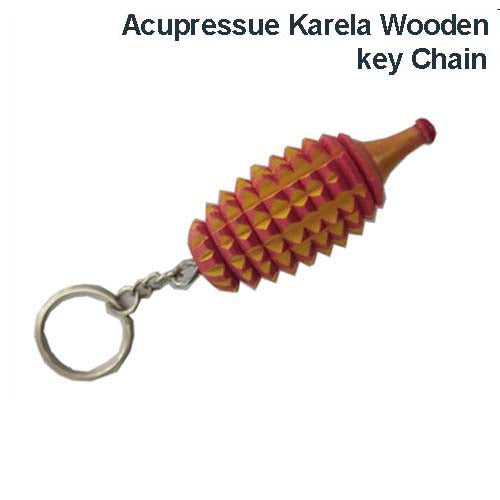 Acupressure Karela Key Chain (Wooden)- एक्यूप्रेशर करेला की-चेन (लकड़ी) AP-064