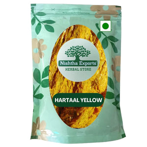 Hartaal Yellow-Hartal Pili Raw Herbs-हराताल पिली-Hartaal Yellow Dried Jadi Booti
