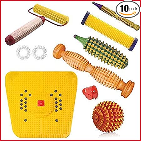Accupressure Tools Acupressure Kit Foot Massager Acupressure Roller Acupressure Mat For Feet Multi Color 103
