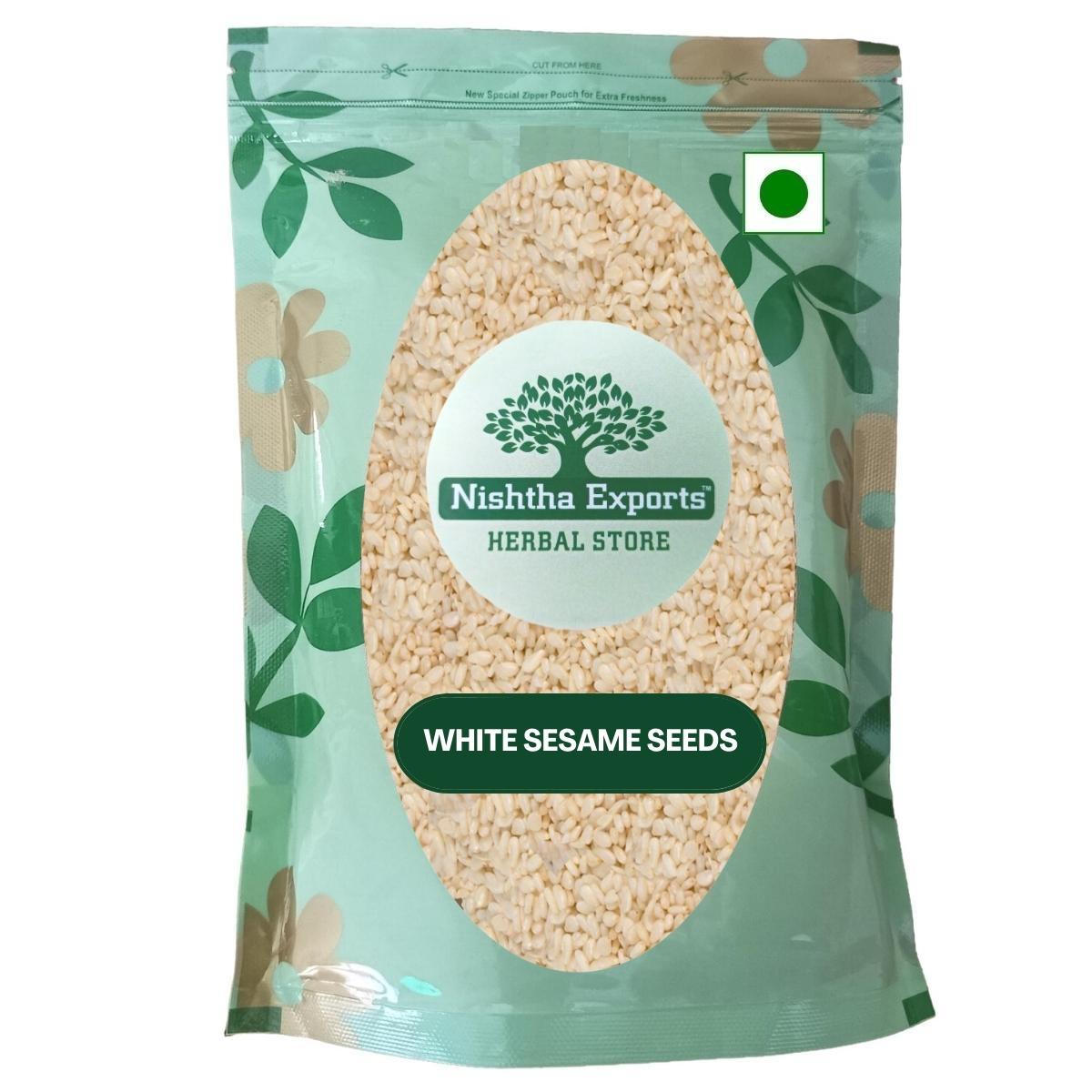 White Sesame Seeds - Safed Til -सफेद तिल के बीज -सफ़ेद तिल-Sesamum Indicum Edible Raw Herbs
