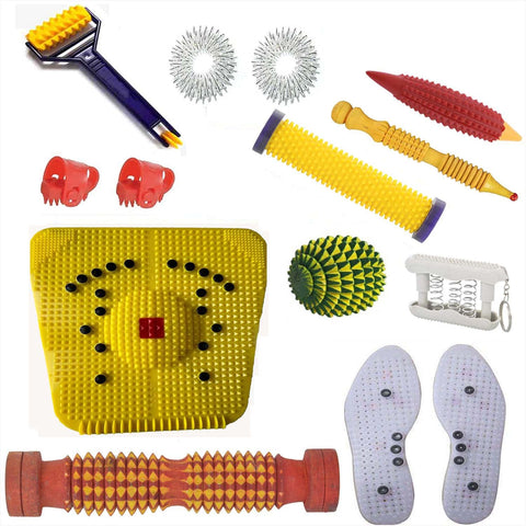 Accupressure tools kit foot massager full body massage & relief roller acupressure mat for feet